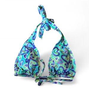 Wild Fable Blue and Green Halter Bikini Top